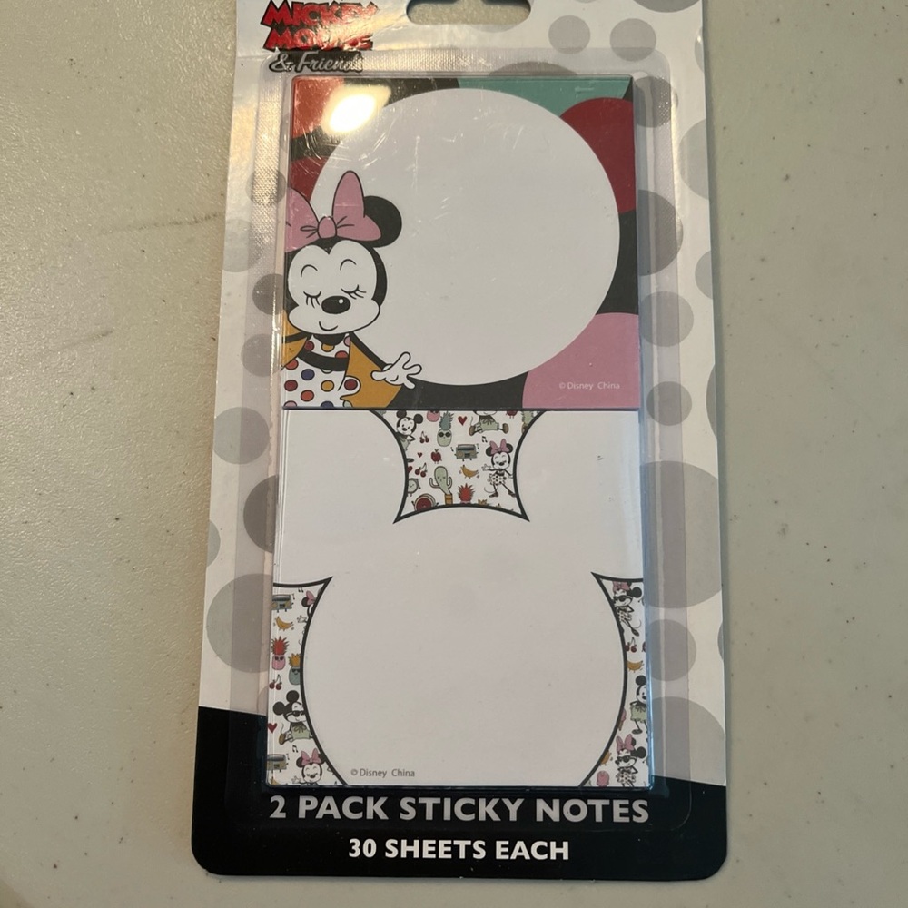 Disney Mickey Mouse & Friends Sticky Notes - White and Gold